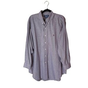 Ralph Lauren Golf Burgundy White Houndstooth Long Sleeve Button Up Men’s Size XL